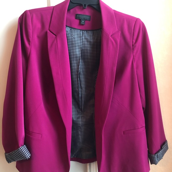 Bright pink lined blazer - Picture 1 of 4